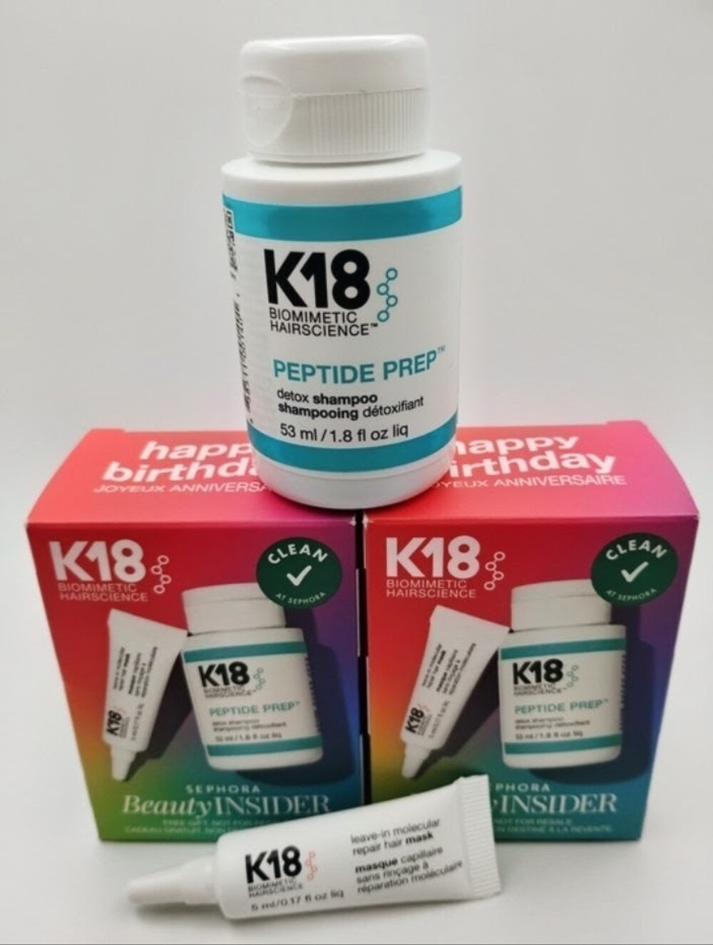 3-K18 Peptide Prep Detox Shamoo & Leave In Molecular Repair Hair Masks Sets